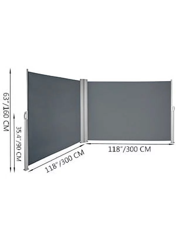 BENTISM Retractable Side Awning Patio Screen Retractable Fence 63x236inch Privacy Screen - Curated Treasures Market