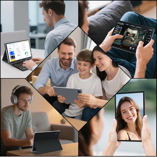 Android 15 Tablet with Keyboard, 26GB RAM, 256GB ROM(2TB Expand), 10.1 inch Octa-Core Tablets, 5G/2.4G WiFi, 8000mAh Battery, BT 5.0, GMS Certified, with Mouse, Case, Stylus, Split screen(Green)