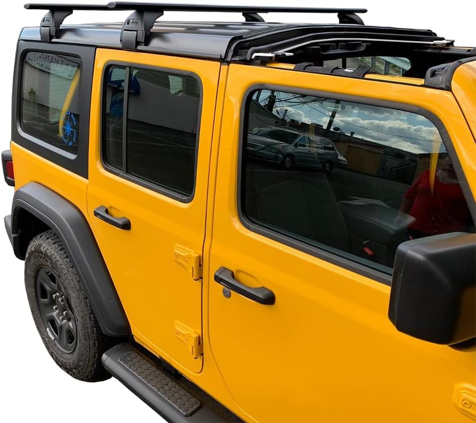 Roof Rack Cross Bars for Jeep Wrangler 2008 - 2022 Kayak Cargo Carriers Roof Rails Crossbars (4-Door Hard Top)
