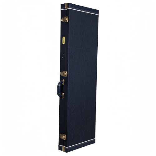 Crossrock Relief Series 335 Guitar Case for ES-335 & Semi-Hollow Electric Guitars | Carved Smoke Blue Finish, Monochrome Blue Velvet Interior, Lock – Premium Wooden Hardshell