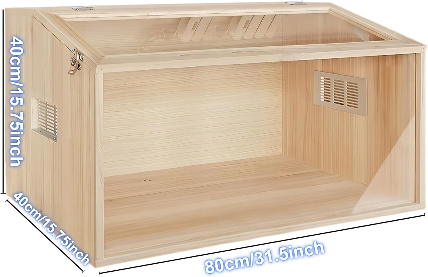 32 Inch Wooden Hamster Cage with Acrylic Sheets – Large Habitat for Hamsters, Rats, Gerbils, and Guinea Pigs - Openable Top and Solid Built Cage Design The Vents are Anti-bite