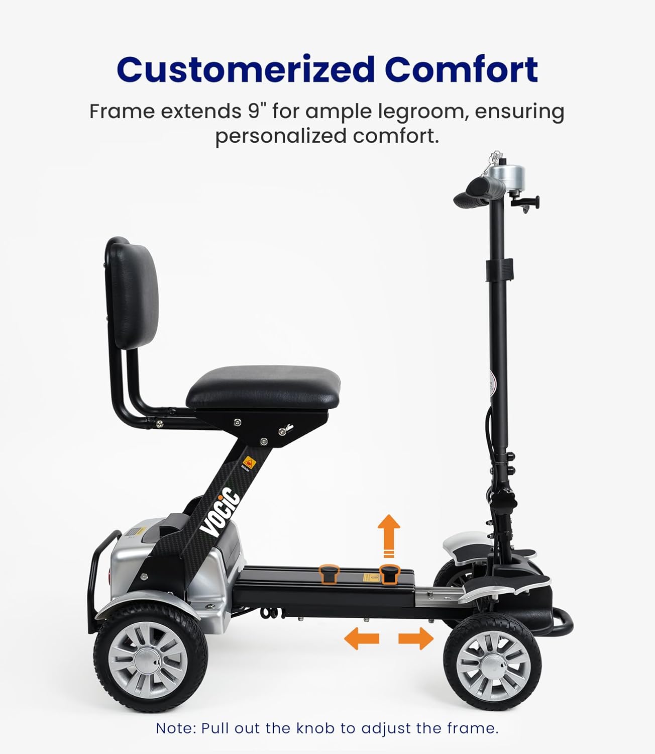 Mobility-Scooter-Carbon-Fiber, Powered-Mobility-Scooters-for-Seniors-Adults, Lightweight Adult Motorized E Scooter 46LBS, 4 Wheel Electric Scooter with Seat, Folding Motor Scooter-2024 New
