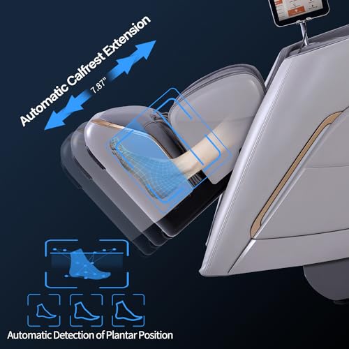 iRest 2023 4D Massage Chair Recliner System, Zero Gravity Shiatsu Massager with AI Voice Control, SL Track, Heating, Touch Screen, Quick Access Buttons (Beige)