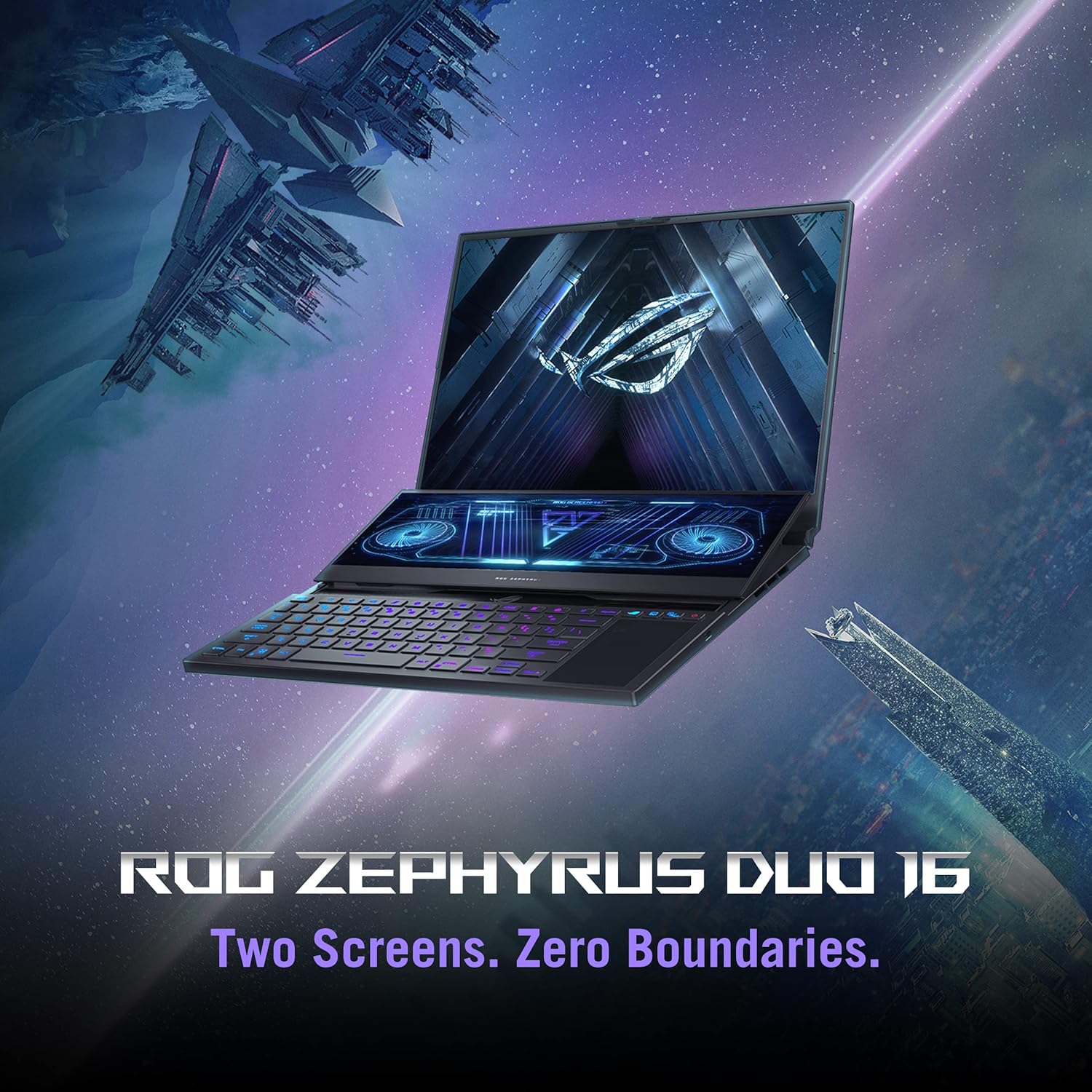 ASUS ROG Zephyrus Duo 16 (2022) Gaming Laptop, 16” 165Hz ROG Nebula HDR QHD 16:10 Display, NVIDIA GeForce RTX 3070 Ti, AMD Ryzen 9 6900HX, 32GB DDR5, 1TB SSD, Windows 11, GX650RW-XS96,Black (Renewed)