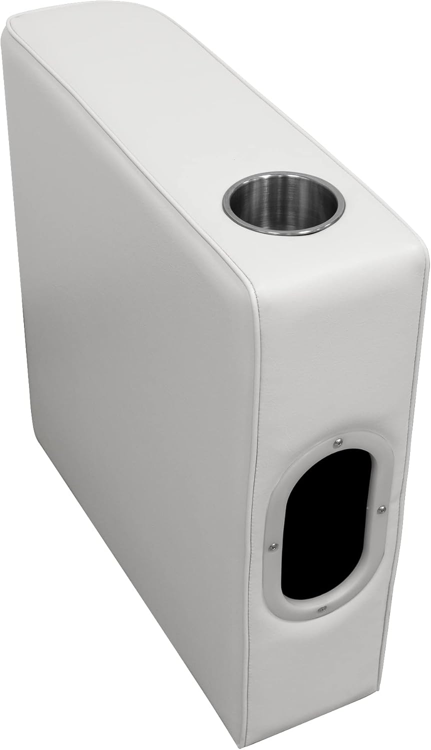Wise 8WD100-1B 37" Pontoon Bench Seat Base Only, 8WD110 Left Arm Rest, White