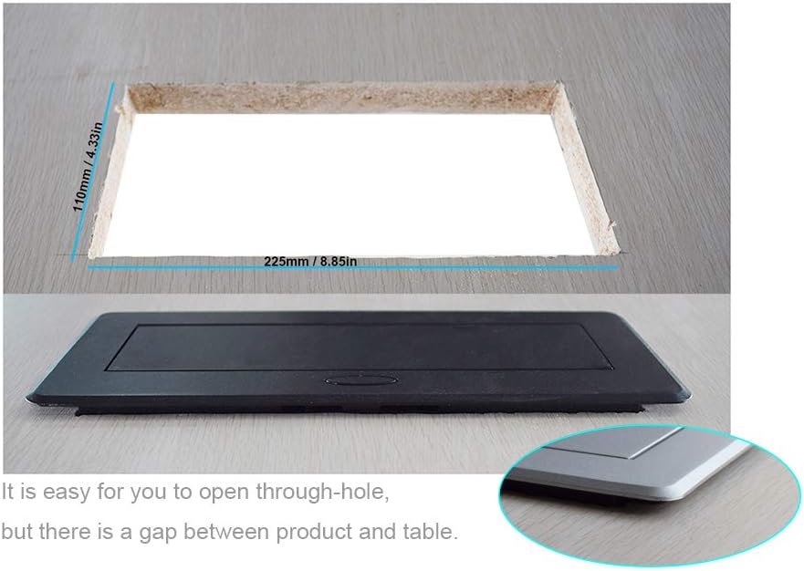 Table Pop up Power Date Center Connection Box with Outlet Network HDMI for Conference desk Pack of 2