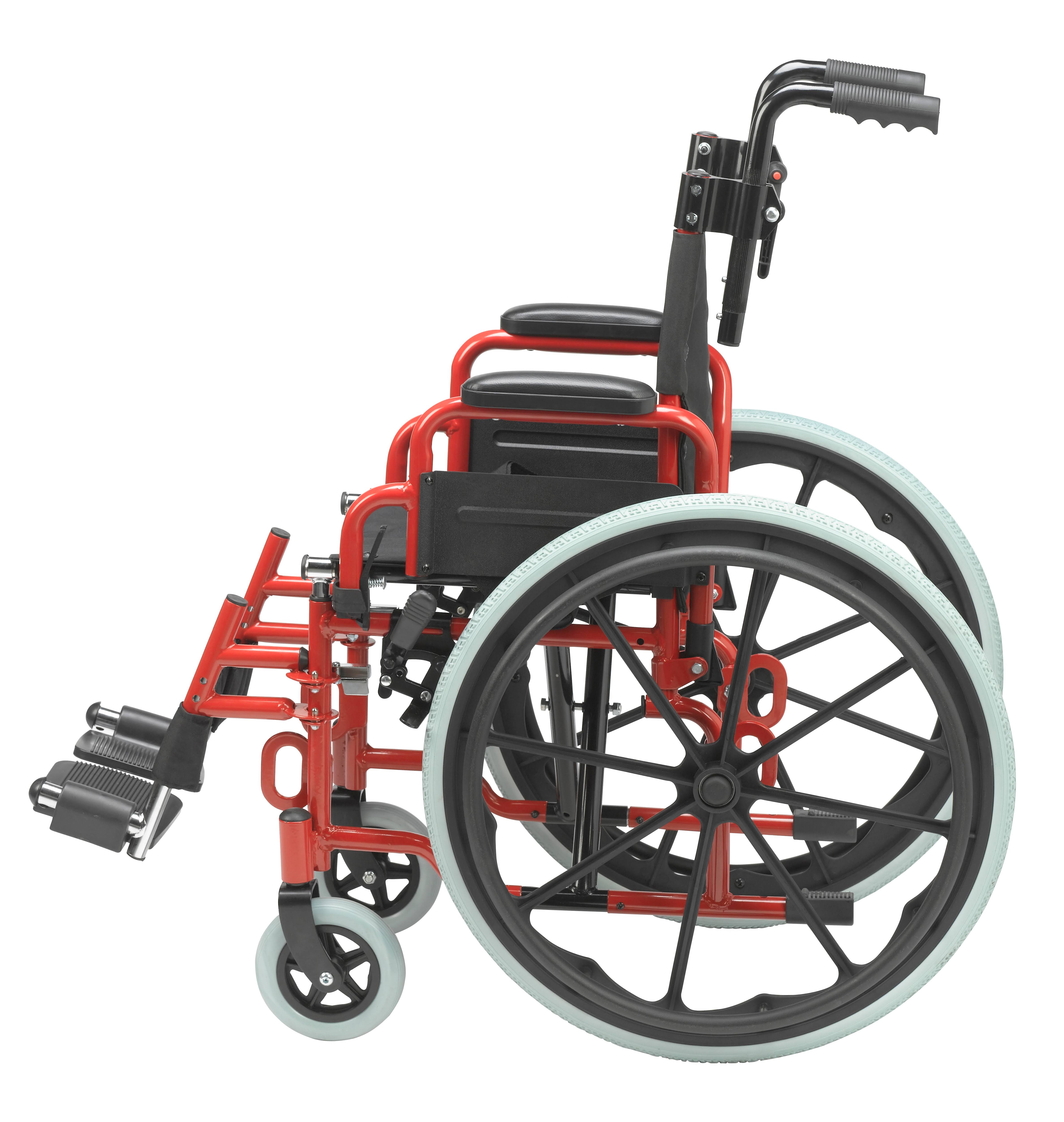 Drive Medical Wallaby Pediatric Folding Wheelchair 12x22 Fire Truck Red