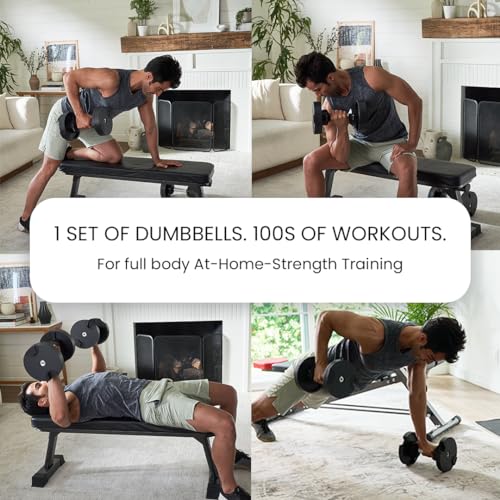 NUOBELL Adjustable Dumbbells Pair 5-80 lbs : the Adjustable Dumbbell Set to Replace 16 Sets of Dumbbells. Add Nuobell Dumbbells 80lb and Free Weights to Your Home Gym. Just Twist the Handle to Adjust and Start Your Exercise.