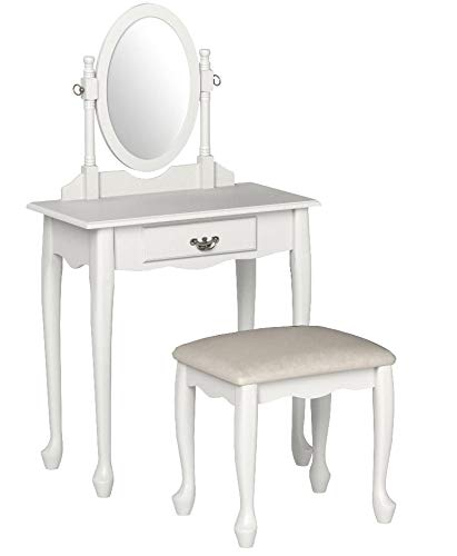 Frenchi Home Furnishing Vanity Set with Stool and Mirror