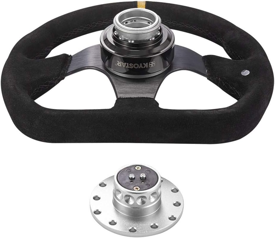 WKD Titanium Steering Wheel Quick Release Hub Adapter Snap Off Boos Kit Black #8313