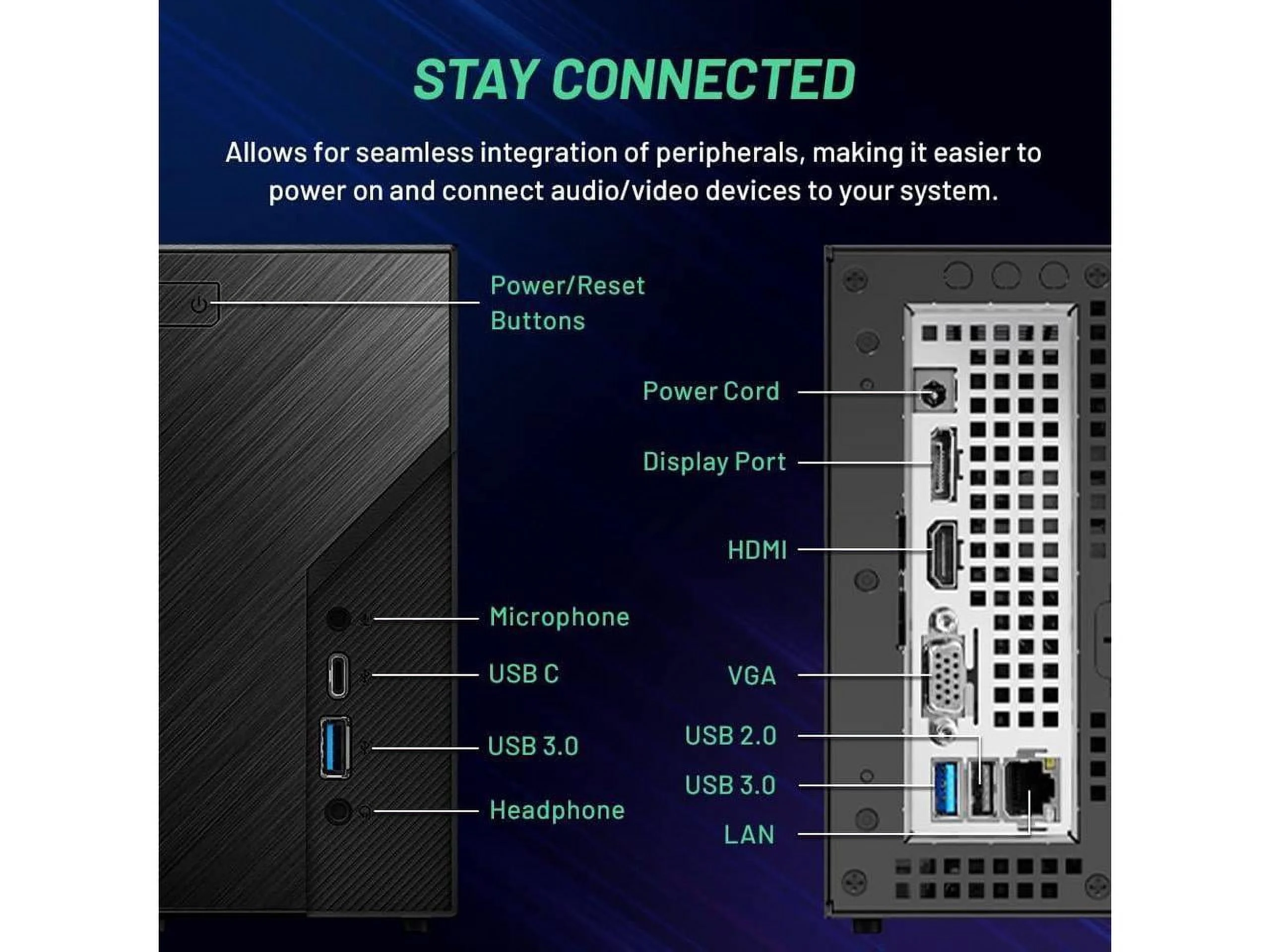 Skytech, Mini PC, Gaming PC, AMD Ryzen 5 5600G, AMD Radeon Graphics, 1TB SSD, 16GB RAM, Windows 11