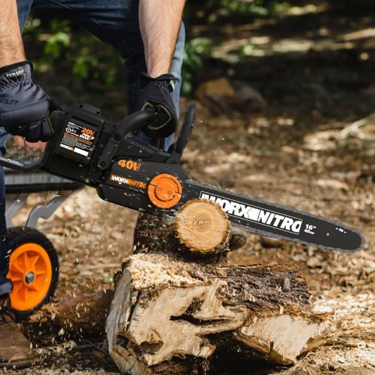 Worx Nitro 40V Power Share Cordless 16x22 Chainsaw with Brushless Motor WG385