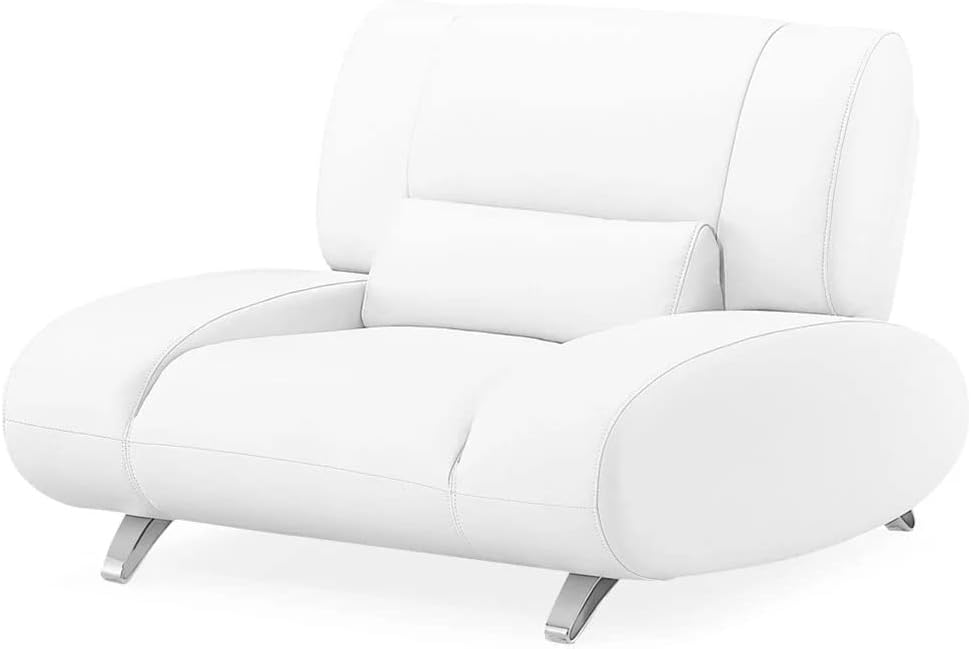 ZURI Modern Aspen White Microfiber Leather Chair