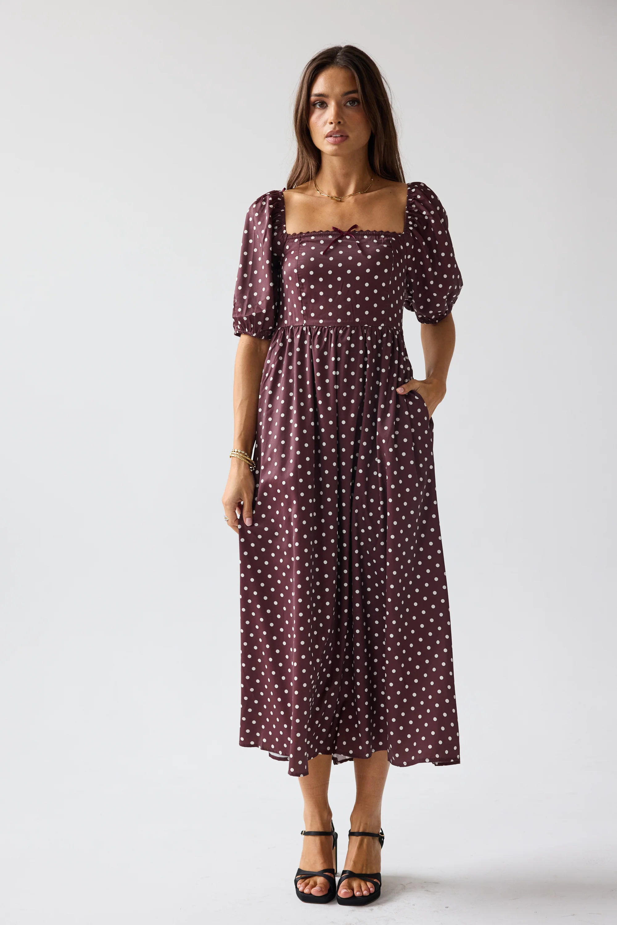 Jersey Polka Dot Midi Dress