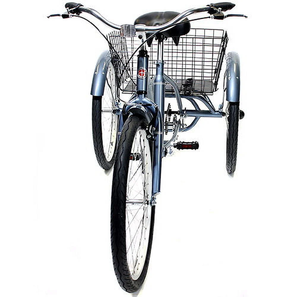 Schwinn Meridian Adult Tricycle, 24 wheels, rear storage basket, Slate
