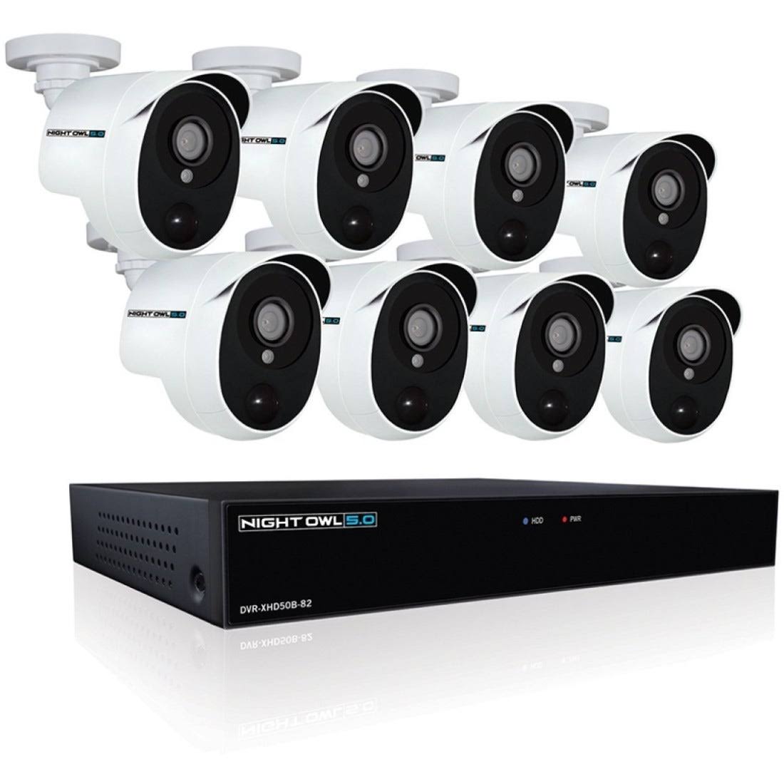 Night Owl Extreme HD XHD502-88P 8-Channel DVR with 8 Outdoor cameras Night Vision - DVR + camera(s) wired - 2 TB