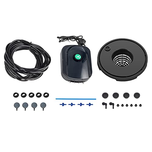 VEVOR RDWC Hydroponics Grow System, Hydroponic Growing Kit with Top Drip, Recirculating Deep Water Culture 4 Buckles and 1 Reservoir, with Air Pump and Water Level Device for Leafy Vegetables