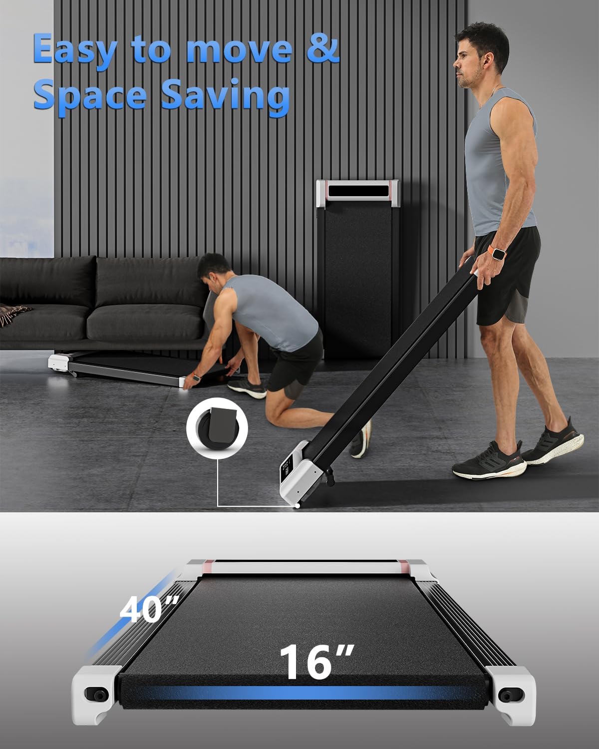 Walking Pad with Incline,2-in-1 Under Desk Treadmill for Home/Office,Compact Treadmill 265LB Capacity.