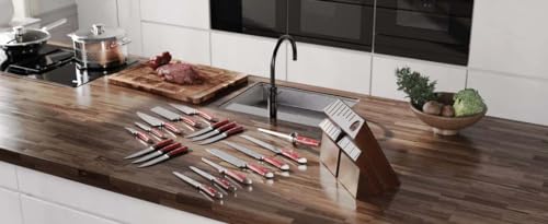 DALSTRONG Knife Set Block - Gladiator Series Elite - German HC Steel - Wood Stand - NSF Certified