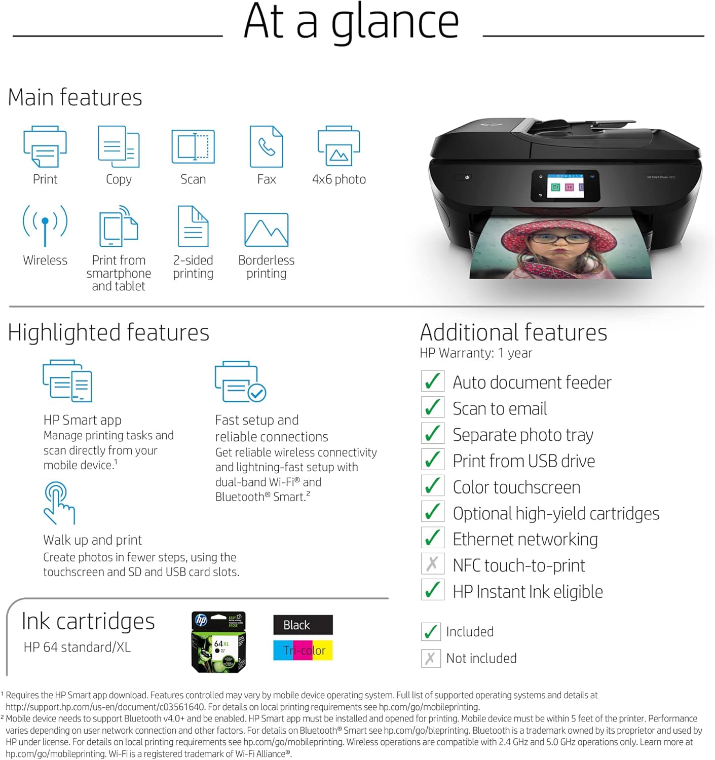 HP ENVY 78 55 Wireless All-In-One Color Inkjet Photo Printer, Black- Print Copy Scan Fax - 2.65" Touchscreen CGD, 15 ppm, 4800x1200 dpi, Auto 2-Sided Printing, 35-page ADF, Ethernet, Instant Ink Ready