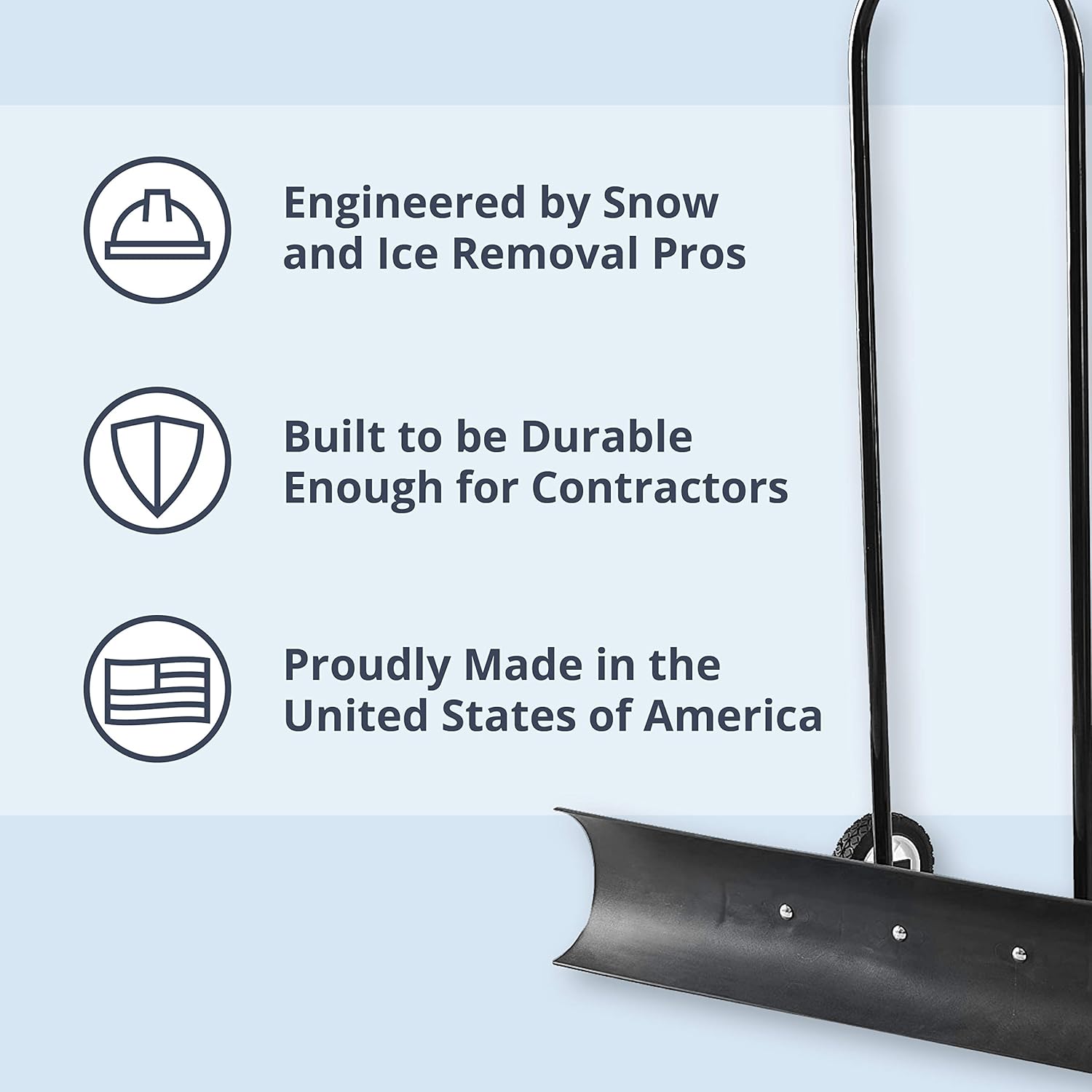 The Snowcaster 70SNC 36-Inch Heavy Duty Bi-Directional Wheeled Snow Pusher, Black