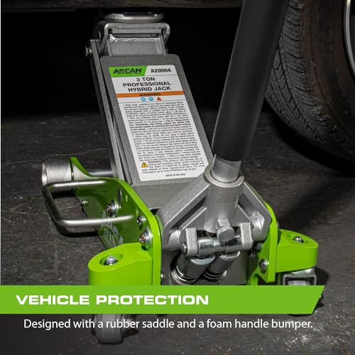 ARCAN Tools 3-Ton Quick Rise Aluminum Floor Jack with Dual Pump Pistons & Reinforced Lifting Arm (A20018_A20019)