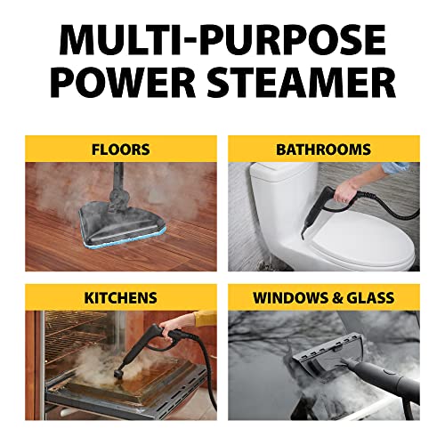 Wagner Spraytech 0282014 915e On-Demand Steam Cleaner & Wallpaper Removal, Multipurpose Power Steamer, 18 Attachments Included (Some Pieces Included in Storage Compartment) For Floor