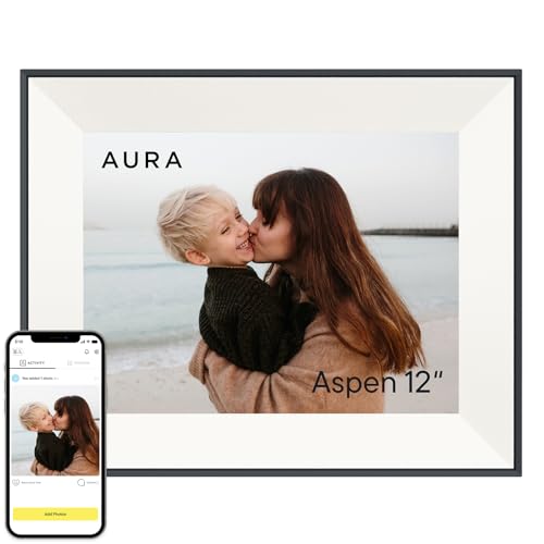 Aura Digital Picture Frame - 10.1" HD Mat Display | Wirecutter's Best Digital Frame for Gifting - Send Photos Directly from Your Phone from Anywhere | Quick & Easy Setup Over WiFi - Free App | Black