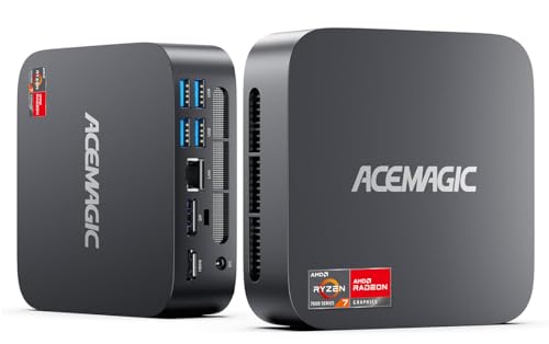 ACEMAGICIAN Kron Mini K1 Mini PC, Ryzen 7 5700U, 32GB DDR4 1TB NVMe SSD Mini Computers, Small Light Gaming PC 4K@60Hz Triple Display, Mini Desktop WiFi6 | Bluetooth 5.2 | Dual Channel | Auto Power On
