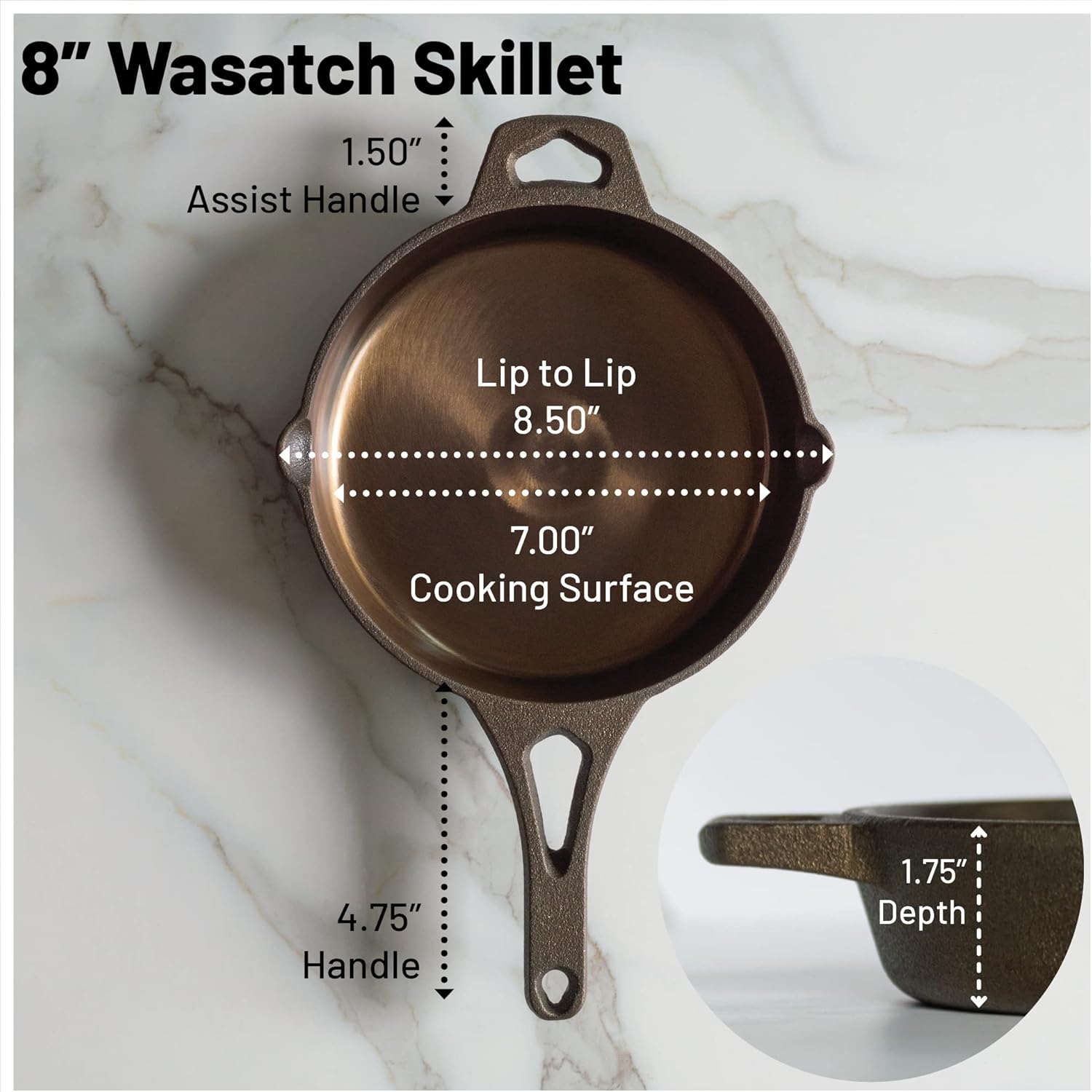 Backcountry Iron Round Wasatch Smooth Cast Iron Skillet (10 Inch)