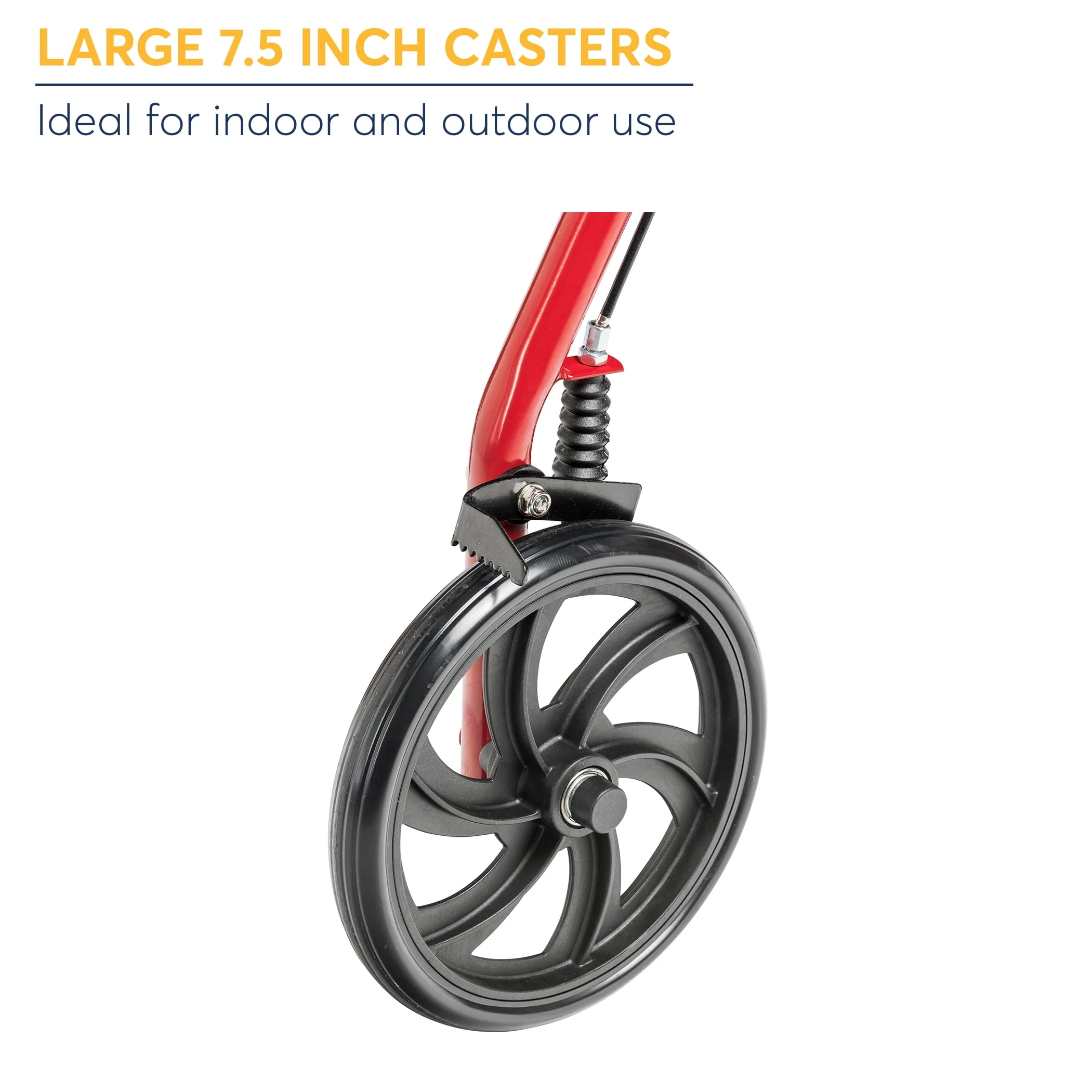 Drive Medical 10257RD-1 Durable 4-Wheel Rollator with 7.5 Casters, Red