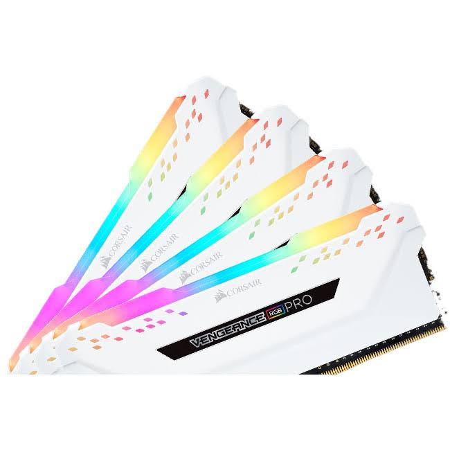 CORSAIR Vengeance RGB PRO 32GB (4x8GB) DDR4 3600MHz C18 LED Desktop Memory - White