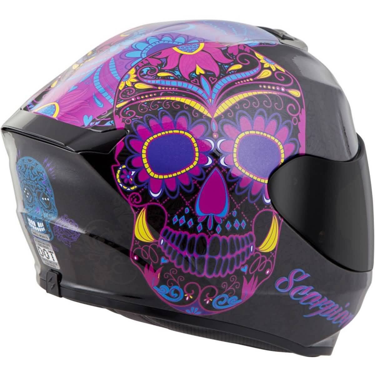 Scorpion EXO-R420 Sugarskull Helmet, Black/Gold / Large
