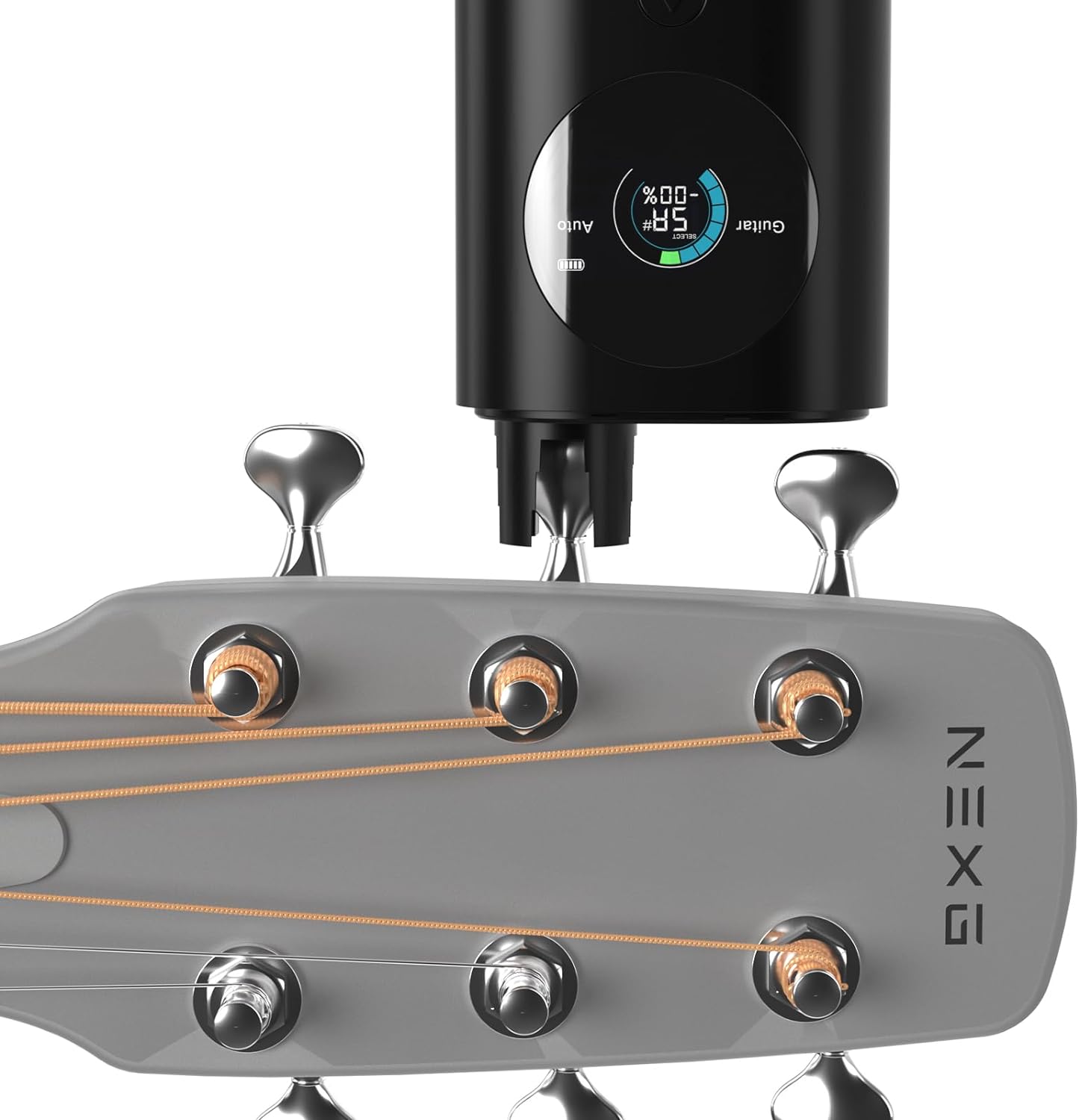 Enya NOVA Go SP1 Carbon Fiber Acoustic Electric Guitar with Smart AcousticPlus 35 Inch Travel Acustica Guitarra Starter Bundle Kit(White) & Enya Smart Automatic Guitar Tuner & Wireless Guitar System