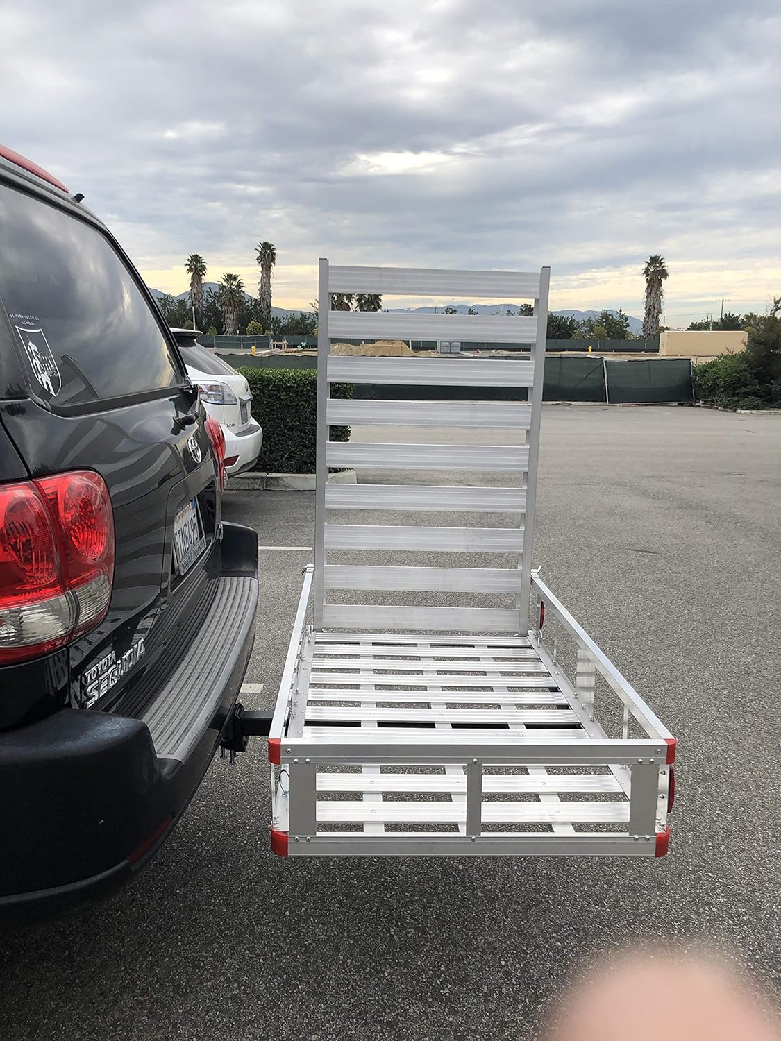 MaxxHaul 80779 50" x 29.5" Trailer Hitch Mount Aluminum Cargo Carrier With High Side Rails With 47" Ramp For RV's, Trucks, SUV's, Vans, Cars - 500 lb. Capacity