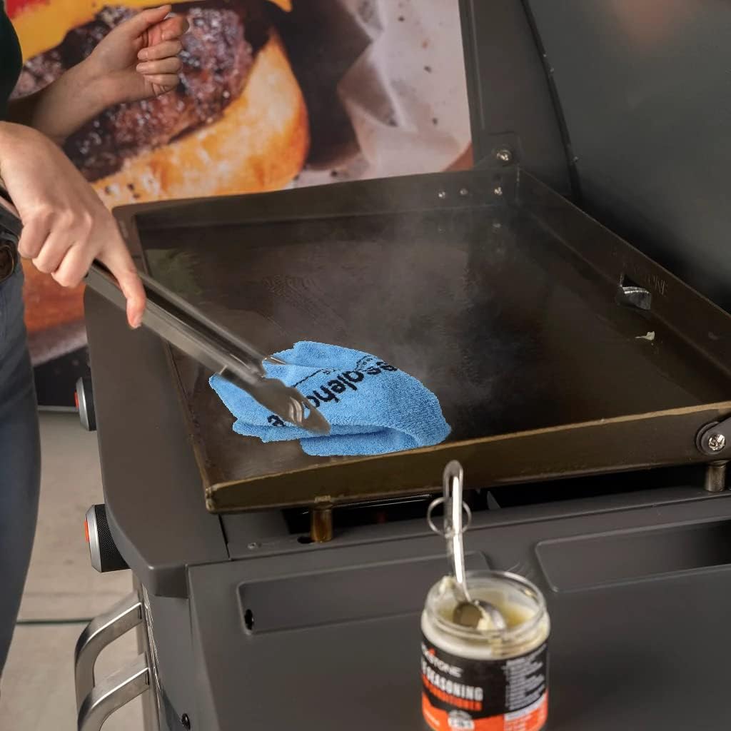 28 Inch Blackstone Griddle 2080 with Hood XL Griddle Original 3-Burner Outdoor Flat Top Grill, with Blackstone Griddle Seasoning, and Wholesalehome Gloves and Cloth