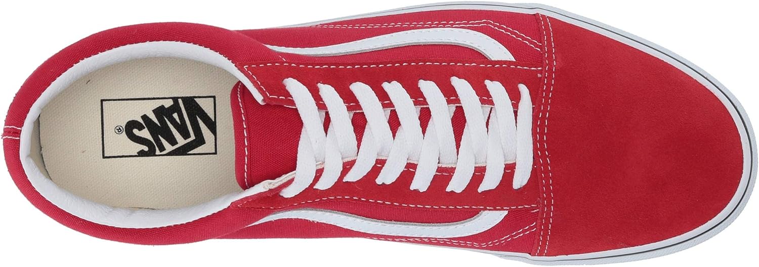 Vans Men's Old Skool Sneaker, Racing Red/True White, Size 9.5