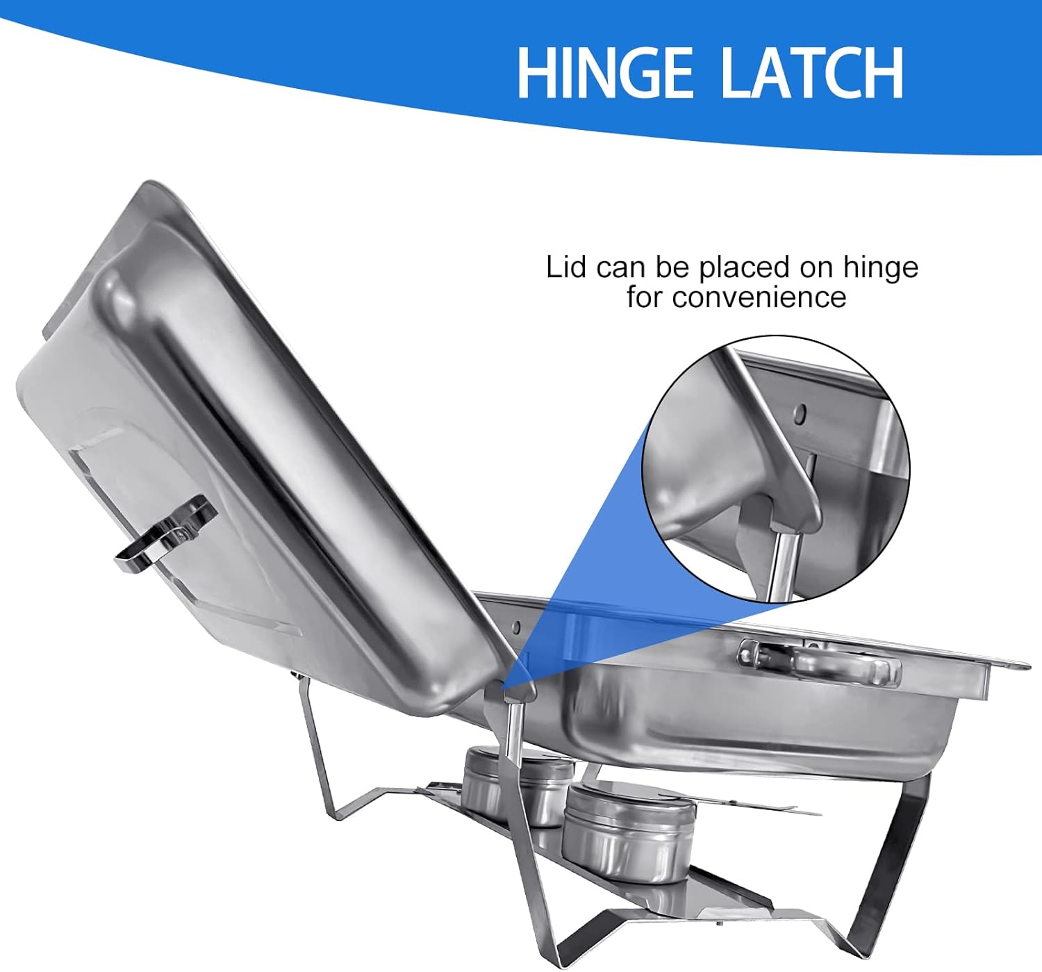 Chafing Dish Buffet Set 4 Pack 8QT Half Size Food Warmer Chafer Complete Set with Water Pan, Chafing Fuel Holder for Home Party, Buffets, Wedding, Banquet, Catering Events