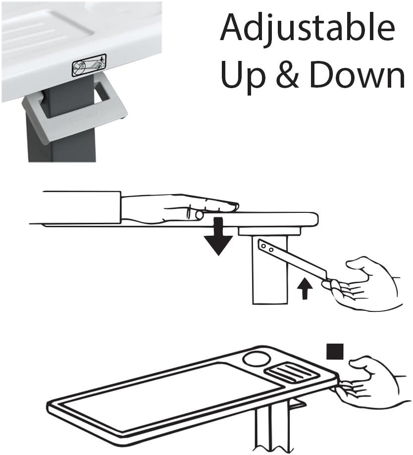 Carex Overbed Table and Hospital Bed Table - Table With Wheels - Over The Bed Table For Home Use and Hospital