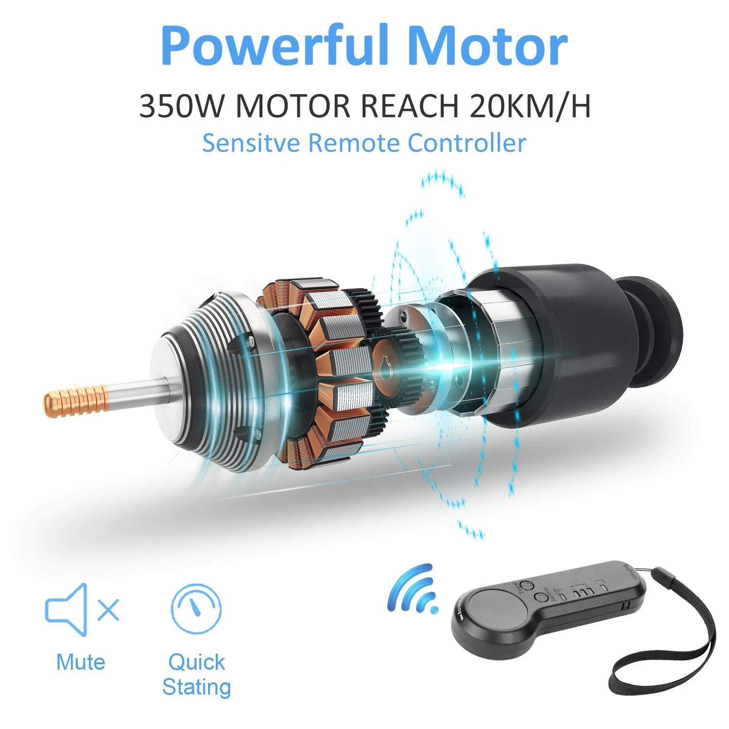 350W Electric Skateboards with Remote, 12.4 mph Top Speed & 8 Miles Range, Swappable Battery, Electric Longboard for Kids ＆ Teens