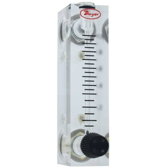Series VFA Visi-Float Flowmeter, 2x22 Scale, 20-200 cc/min Water, Brass Valve - Dwyer VFA-34-BV