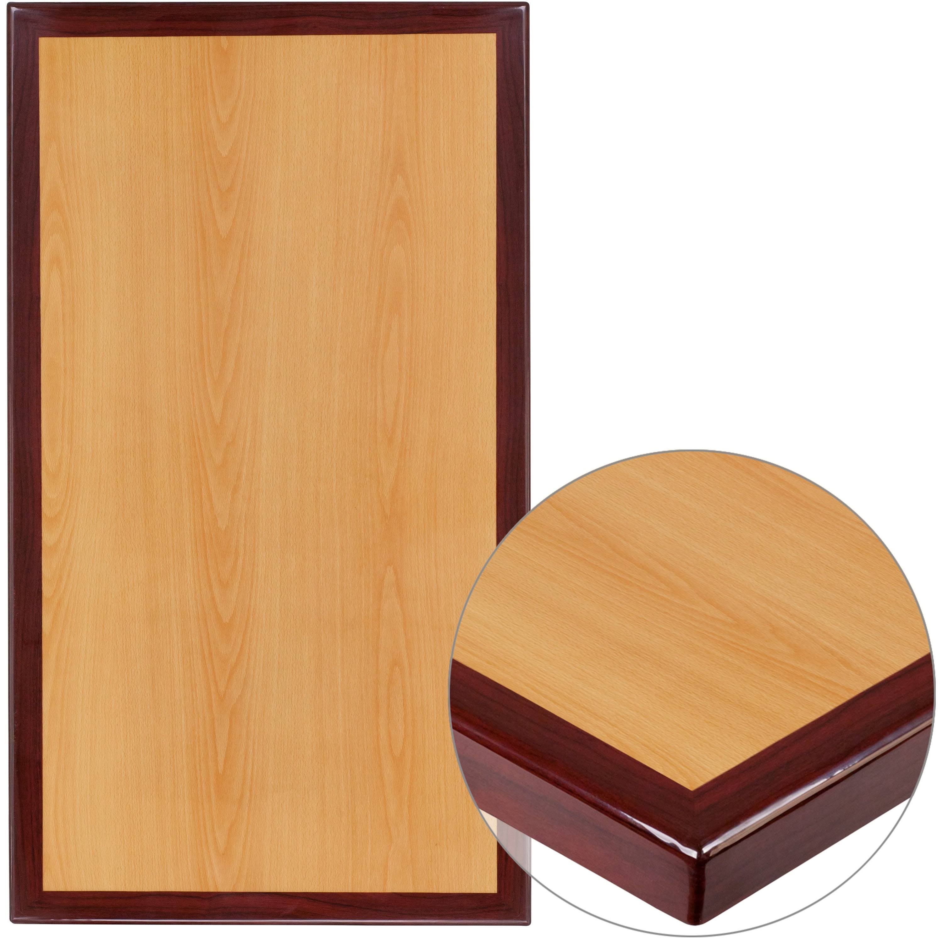 Lancaster Home 30-Foot x 42-Inches Rectangular Two-Tone Resin Cherry and Mahogany Table Top Cherry, Mahogany