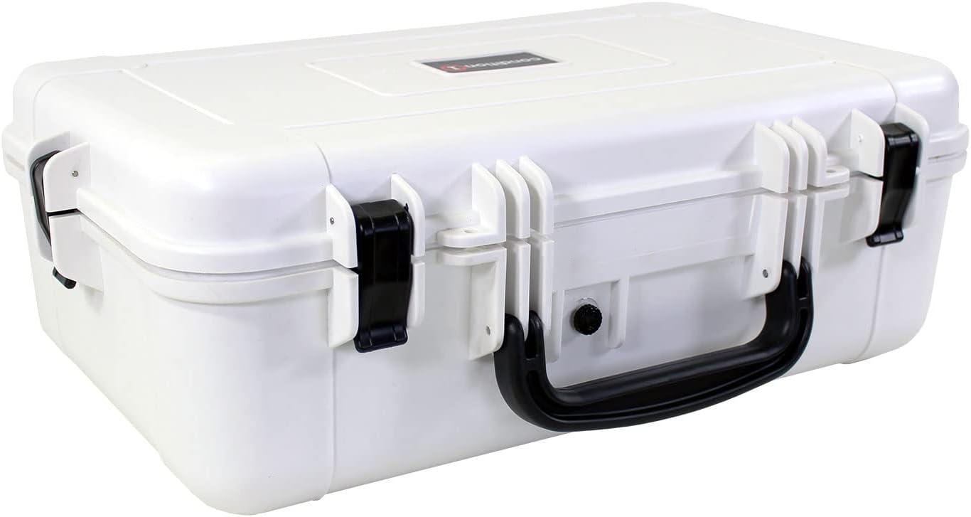 Condition 1 Waterproof Hard Case with Foam, White - 22.64" x 14.75" x 7.73" - Watertight Dustproof and Shockproof TSA Approved Portable Trunk Carrier - Great for DSLR Camera Equipment, Tools and More