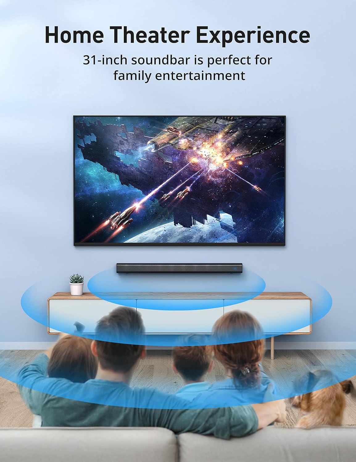 Sound bar for TV, Evatronic 50W TV Soundbar TV Speaker, Bluetooth 5.0 Wired & Wireless Three Equalizer Mode Stereo 31-inch Home Audio Sound bar Optical/Aux/RCA Connection, Remote Control