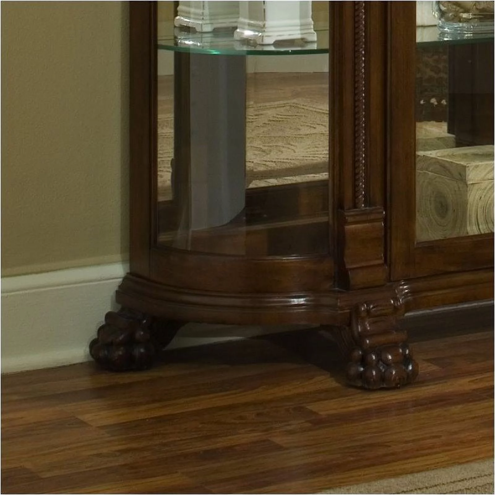 Bowery Hill Curved End Curio Cabinet