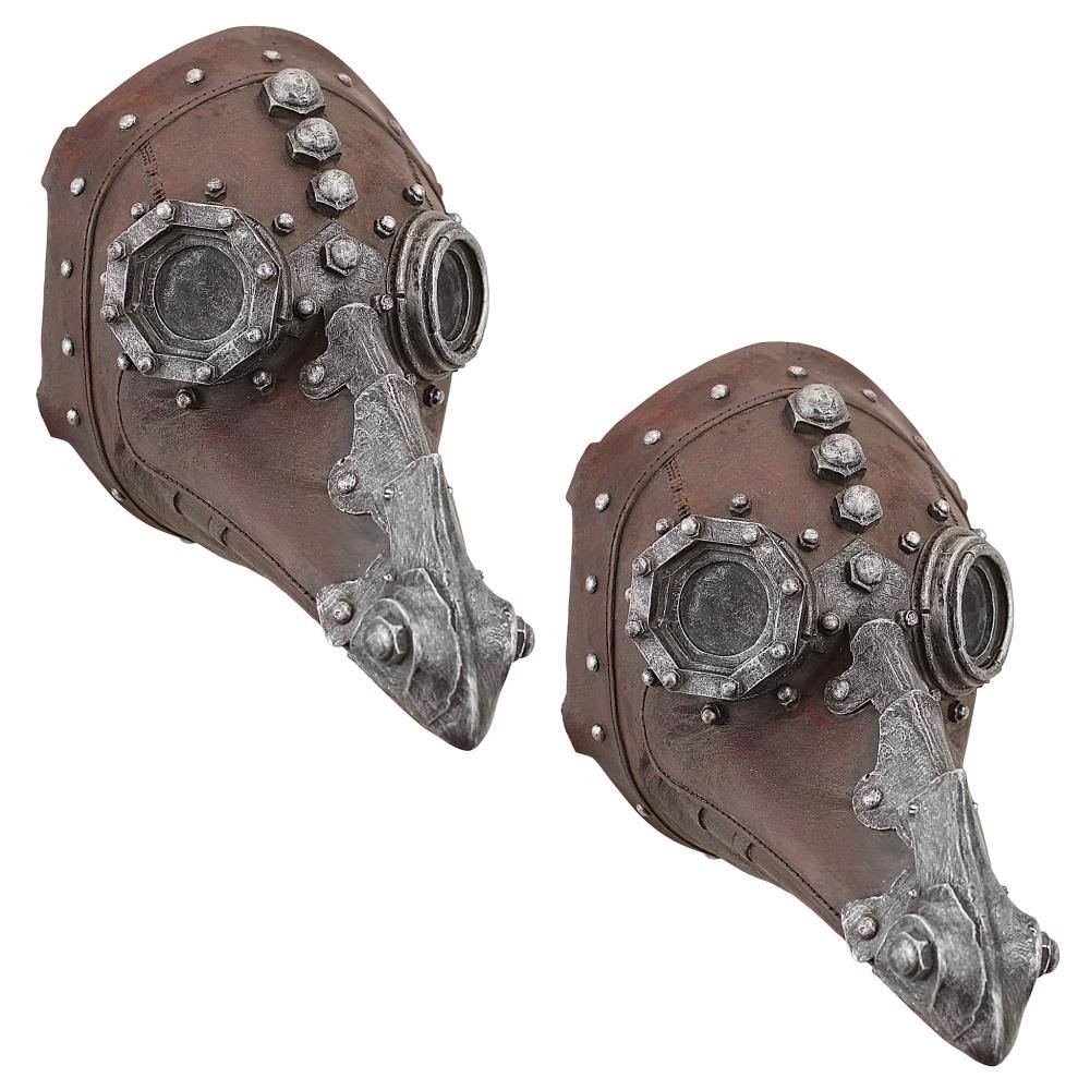 Design Toscano Doctor of Death Steampunk Plague Sculptural Mask: Set of Two