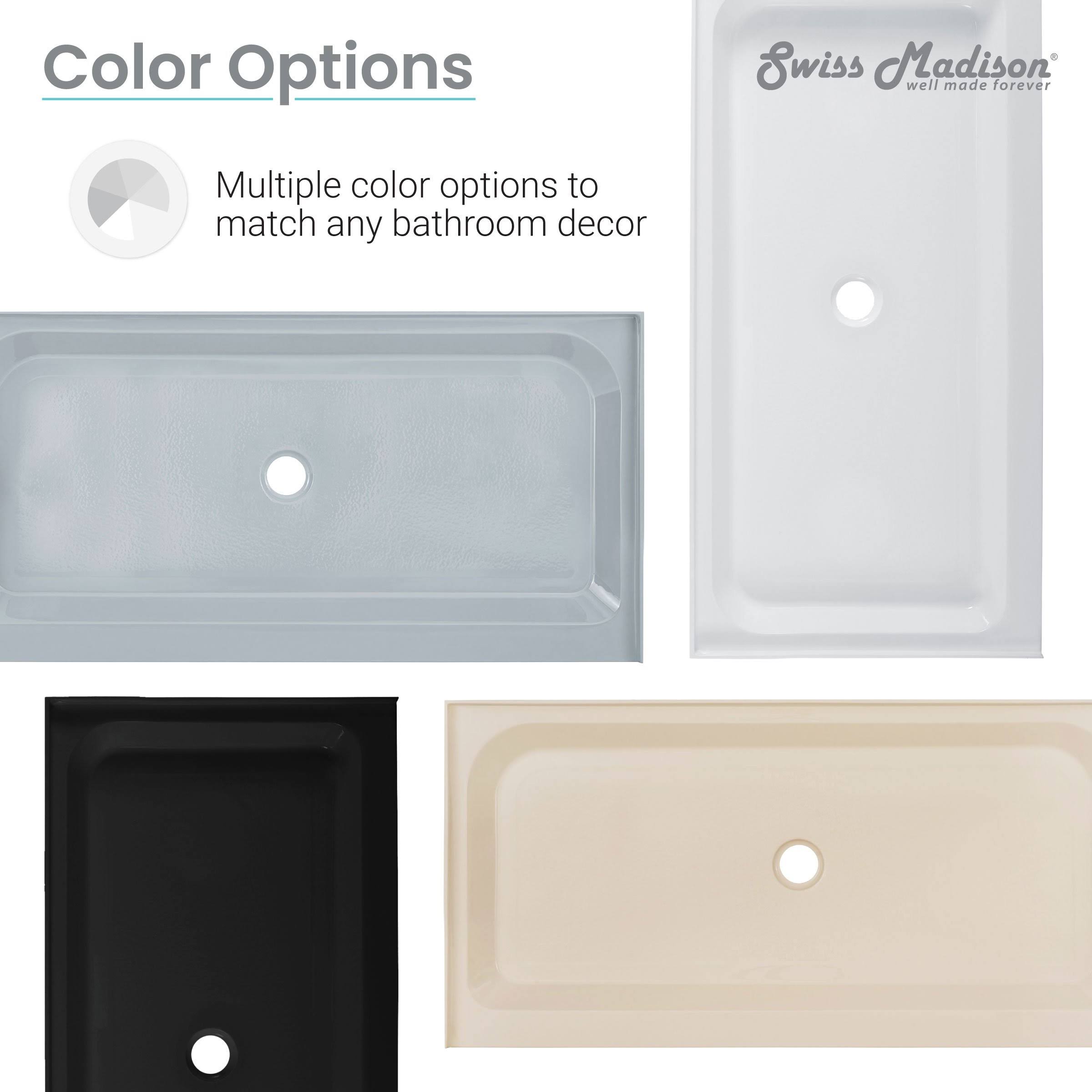 Voltaire 60 x 30 Single-Threshold, Center Drain, Shower Base, Grey