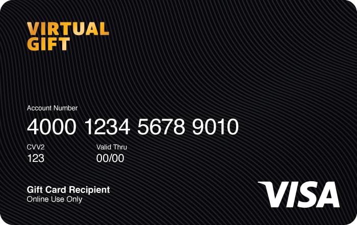 Visa Virtual $200 eGift Card (plus $6.95 Purchase Fee) - For Online Use Only