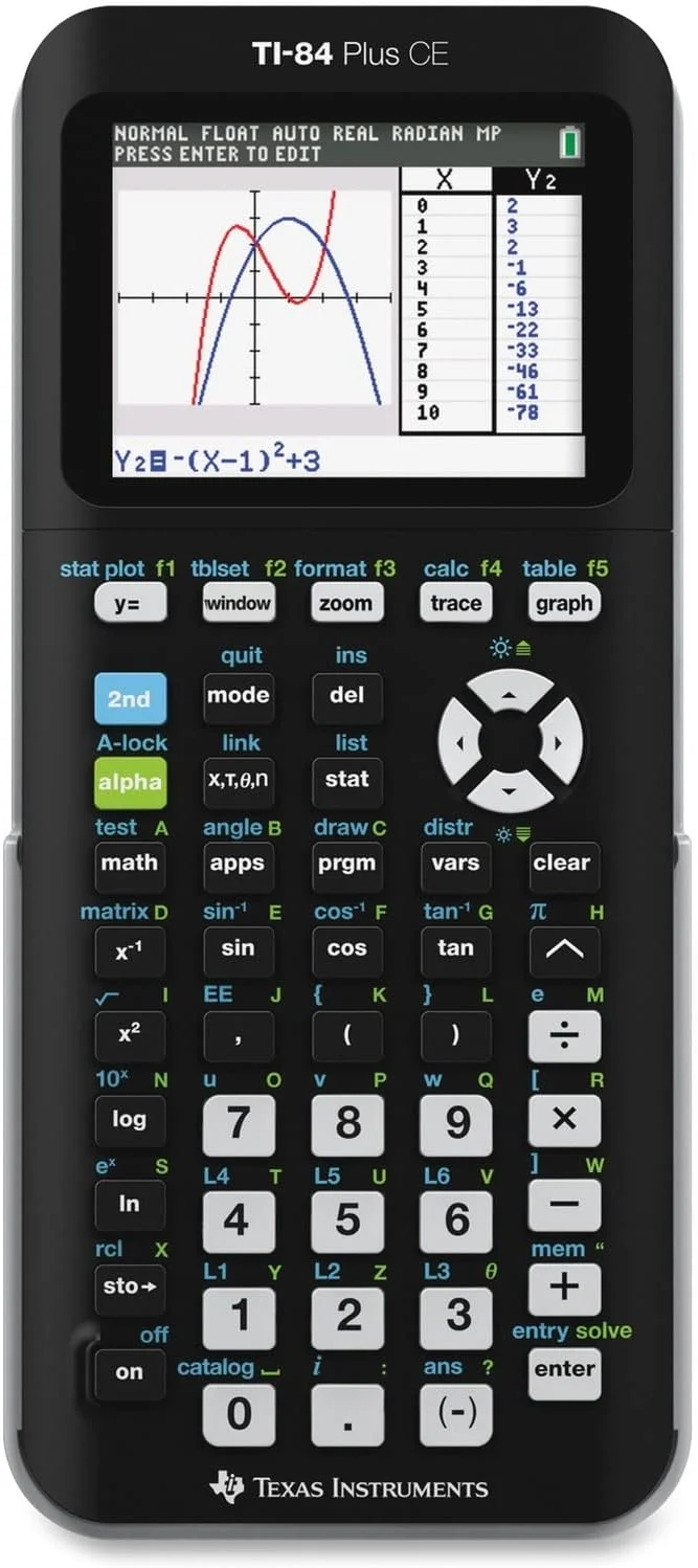 LILIUPENG TI-84 Plus CE Color Graphing Calculator, Black 7.5 Inch - Curated Treasures Market