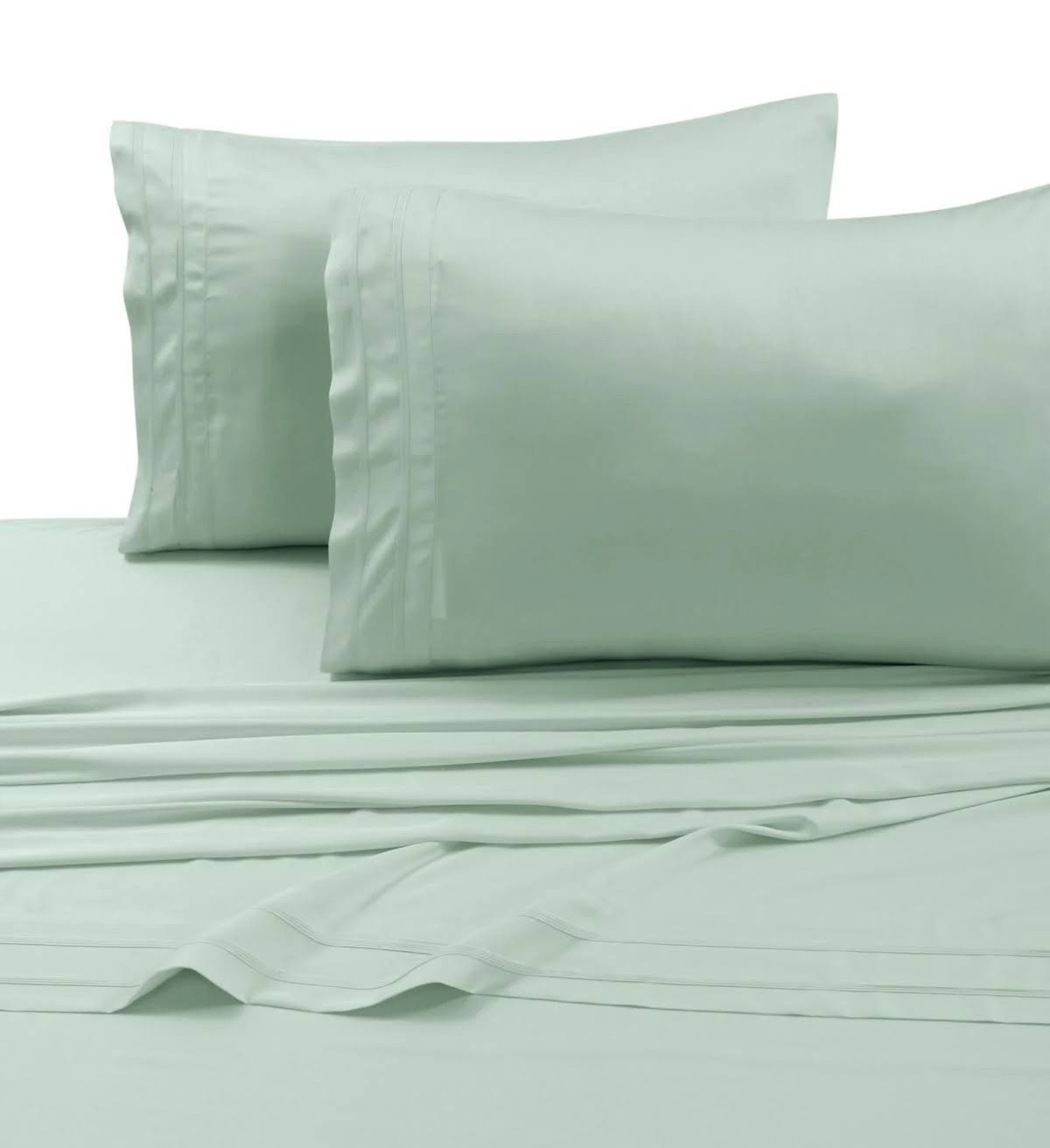 Tribeca Living 300 Thread Count Rayon from Bamboo Extra Deep Pocket Sheet Set - Light/Pastel Green - Queen